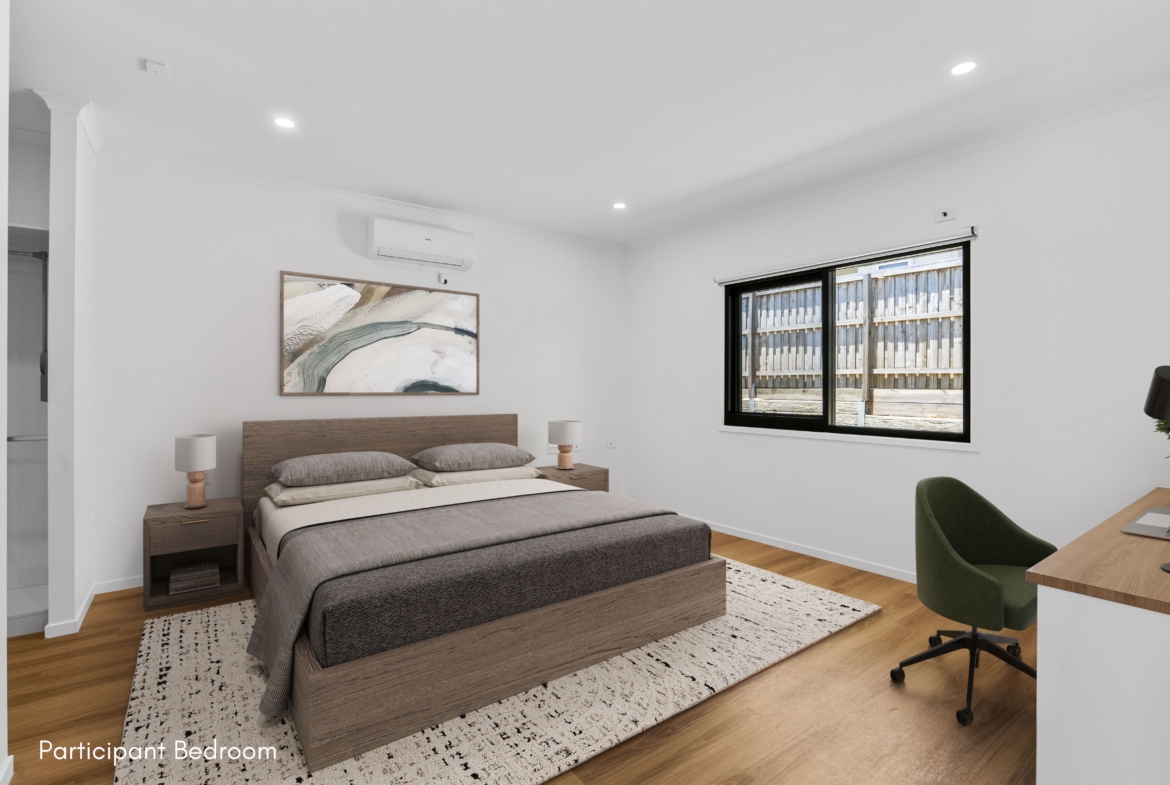 Villa master bedroom — 18.1 m² with ceiling hoist provision